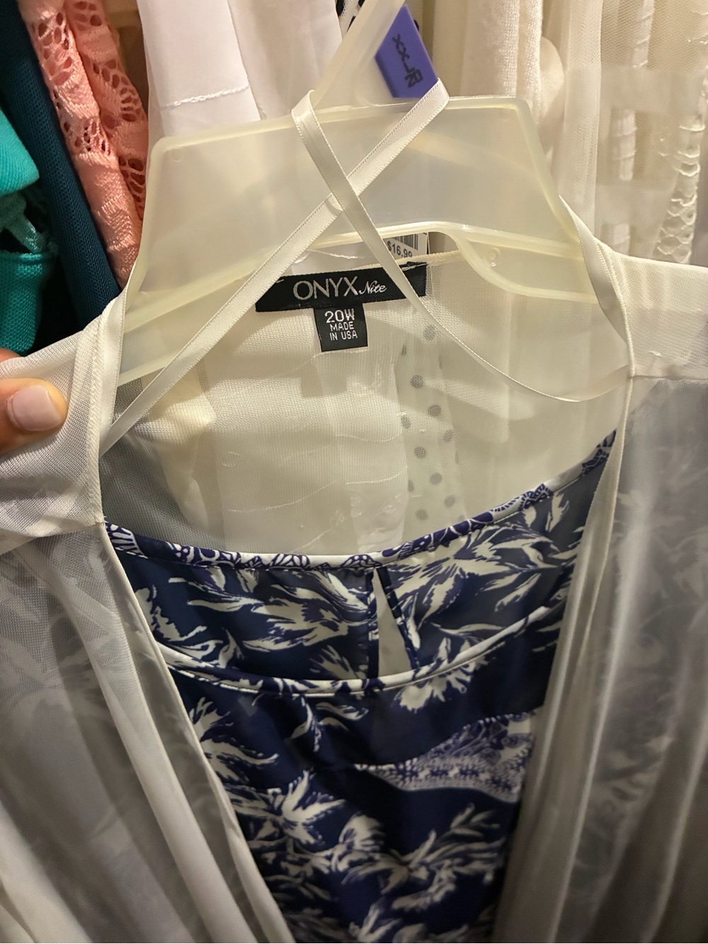 Onyx Nite Navy and White Floral Camisole Top